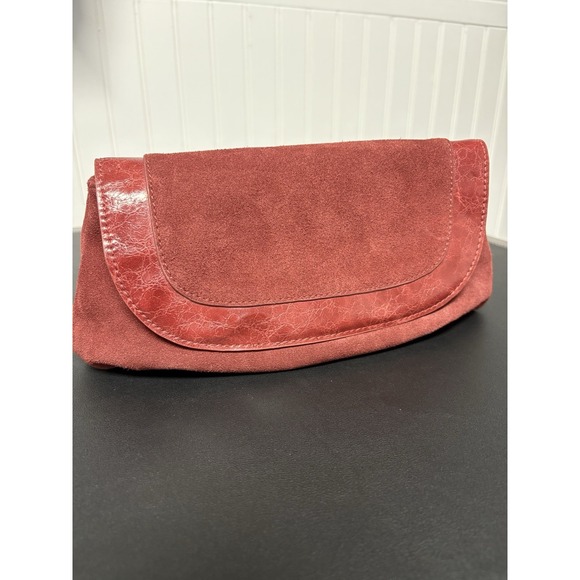 Anthropologie Handbags - Anthropologie‎ Suede Leather Crossbody Small Terracotta Red Handbag